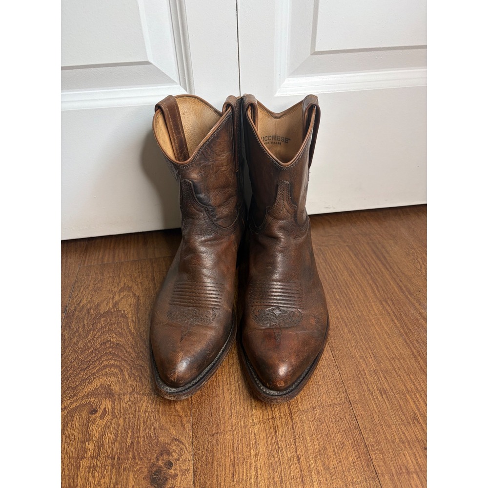 Lucchese N6561 Womens 10B Brown Distressed Leather Snip Toe Western Cowboy Boots